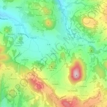 Le Riou topographic map, elevation, terrain