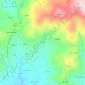Barros topographic map, elevation, terrain