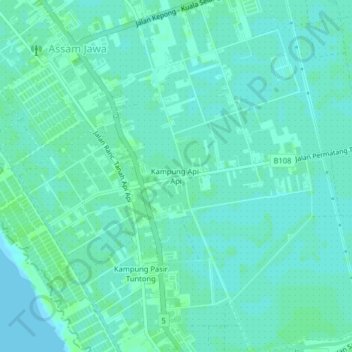 Kampung Api-Api topographic map, elevation, terrain