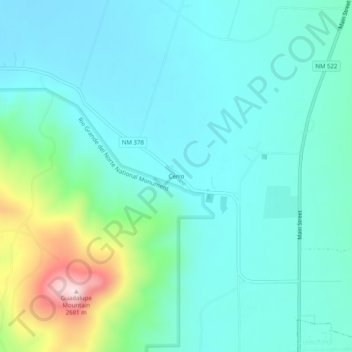 Cerro topographic map, elevation, terrain