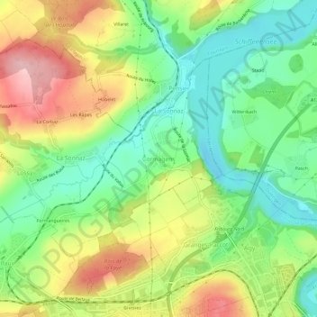 Cormagens topographic map, elevation, terrain