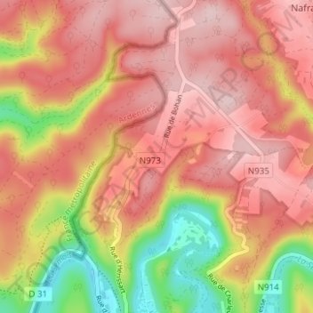 Hérisson topographic map, elevation, terrain