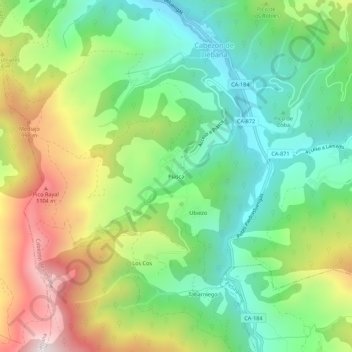 Piasca topographic map, elevation, terrain
