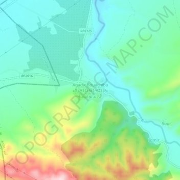 Agadir Bouachiba topographic map, elevation, terrain