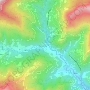 San Lazzaro Reale topographic map, elevation, terrain