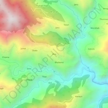 Hira topographic map, elevation, terrain
