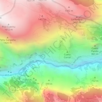 Los Hospitales topographic map, elevation, terrain