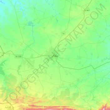 Chakwal topographic map, elevation, terrain