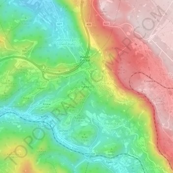 Katinara topographic map, elevation, terrain