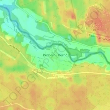Pechern topographic map, elevation, terrain