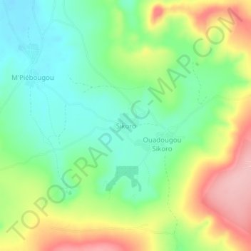 Sikoro topographic map, elevation, terrain