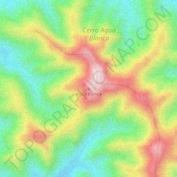 Agua Blanca topographic map, elevation, terrain
