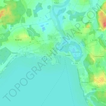 Seebruck topographic map, elevation, terrain