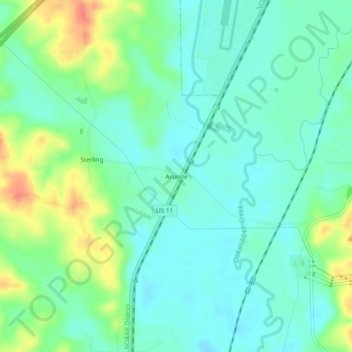 Arunde topographic map, elevation, terrain