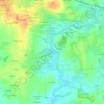 La Lande d'Aviette topographic map, elevation, terrain