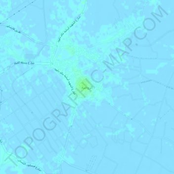 Al Roda topographic map, elevation, terrain