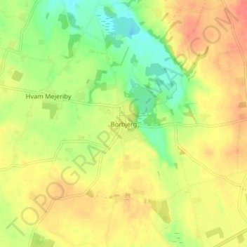 Borbjerg topographic map, elevation, terrain