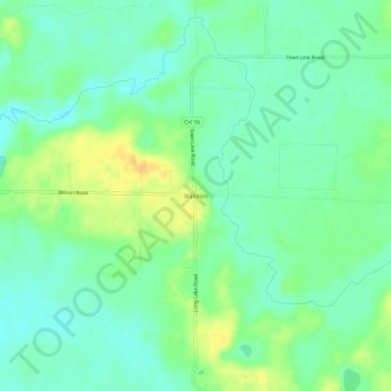 Makinen topographic map, elevation, terrain
