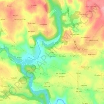 Quilos topographic map, elevation, terrain