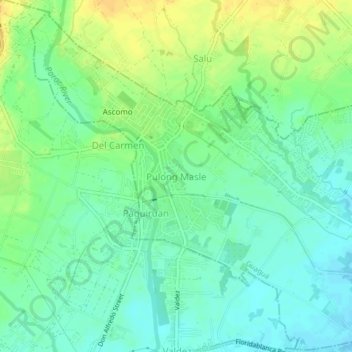 Pulong Masle topographic map, elevation, terrain