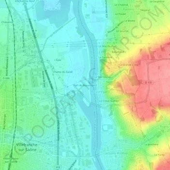 Port de Beauregard topographic map, elevation, terrain
