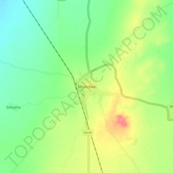Mundwa topographic map, elevation, terrain