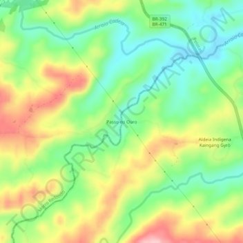 Passo do Ouro topographic map, elevation, terrain
