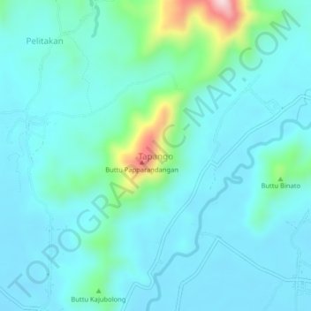 Tapango topographic map, elevation, terrain