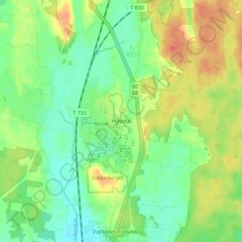 Hovsta topographic map, elevation, terrain