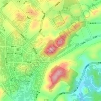 东塔岭 topographic map, elevation, terrain