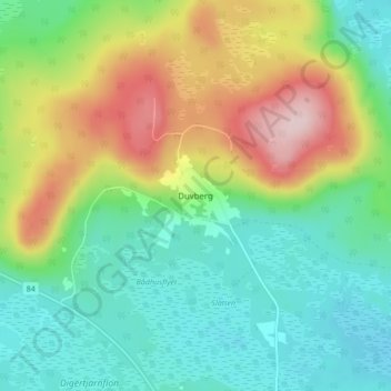 Duvberg topographic map, elevation, terrain