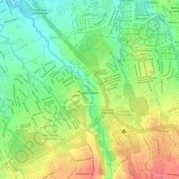 Luksuhin Dam topographic map, elevation, terrain