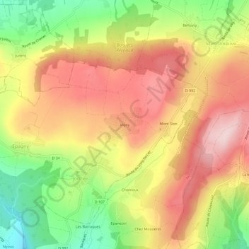 Vigny topographic map, elevation, terrain