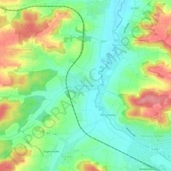 Fleinhausen topographic map, elevation, terrain