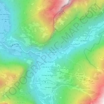 La Chaletaz topographic map, elevation, terrain