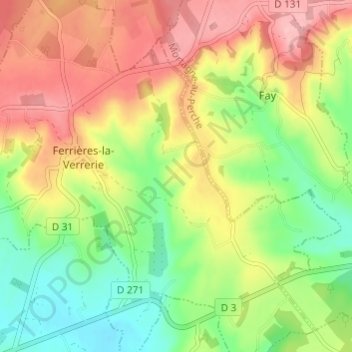 Cochet topographic map, elevation, terrain