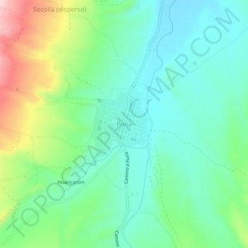 Puna topographic map, elevation, terrain