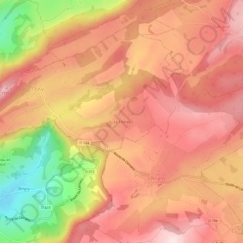 Le Tilleret topographic map, elevation, terrain