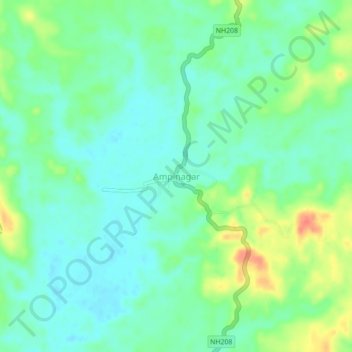 Ampinagar topographic map, elevation, terrain
