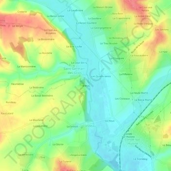 Villeray topographic map, elevation, terrain