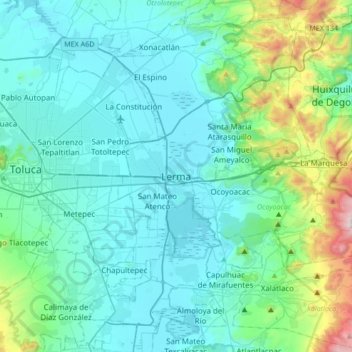 Lerma topographic map, elevation, terrain