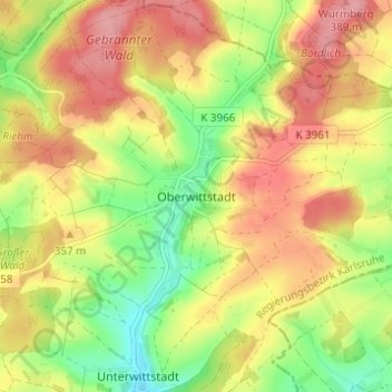 Oberwittstadt topographic map, elevation, terrain