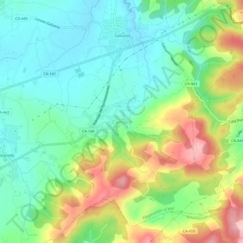 Carriazo topographic map, elevation, terrain