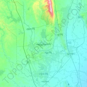 Nay Pyi Taw topographic map, elevation, terrain