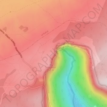 Ubaba balkoia topographic map, elevation, terrain