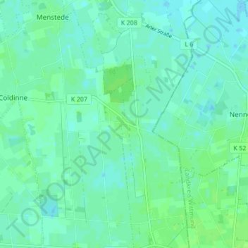 Südarle topographic map, elevation, terrain