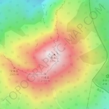 Mount Chōkai topographic map, elevation, terrain
