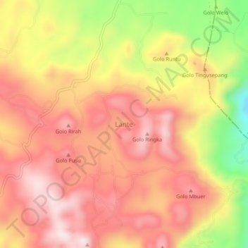 Lante topographic map, elevation, terrain