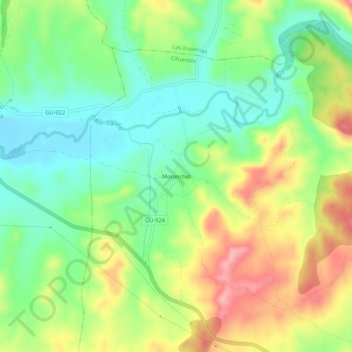 Moranchel topographic map, elevation, terrain