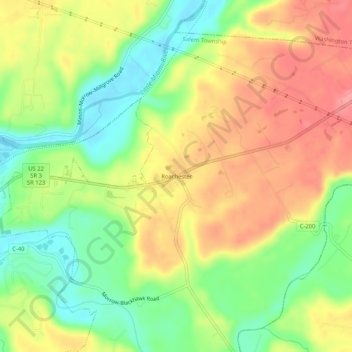 Roachester topographic map, elevation, terrain